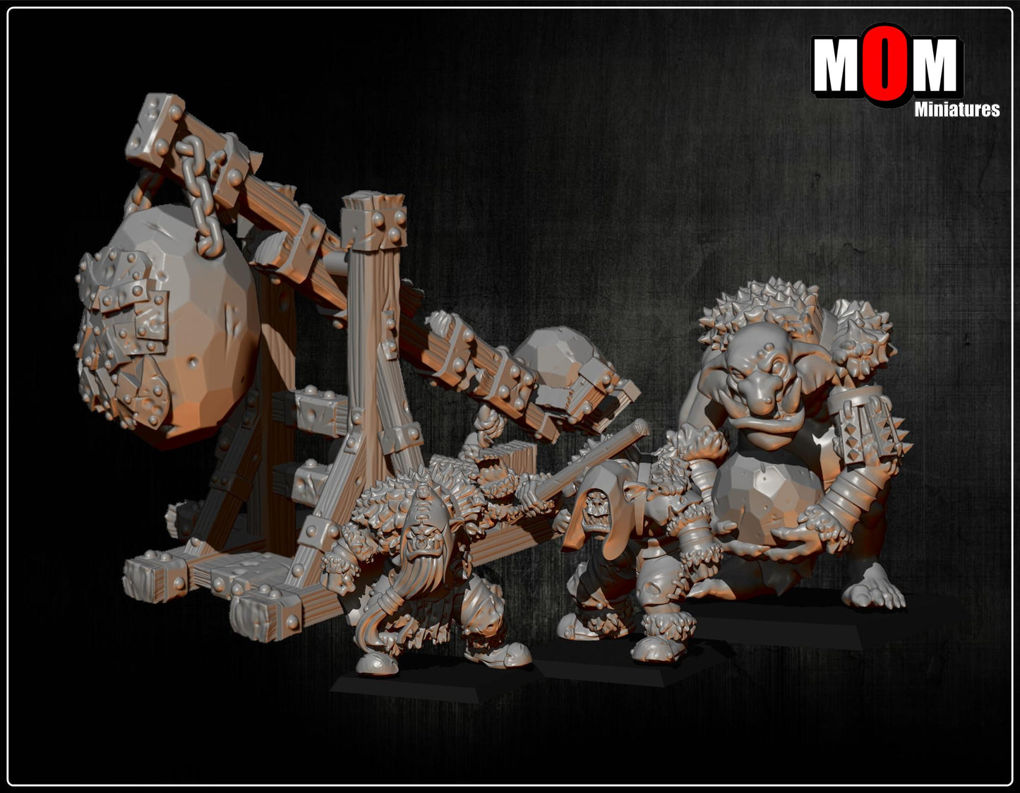 Orc Stone Thrower, Fantasy Skirmish Miniatures by MoM Miniatures, perfect for Fantasy Wargames and RPGs