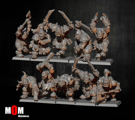Orc Warriors, Fantasy Skirmish Miniatures by MoM Miniatures, perfect for Fantasy Wargames and RPGs
