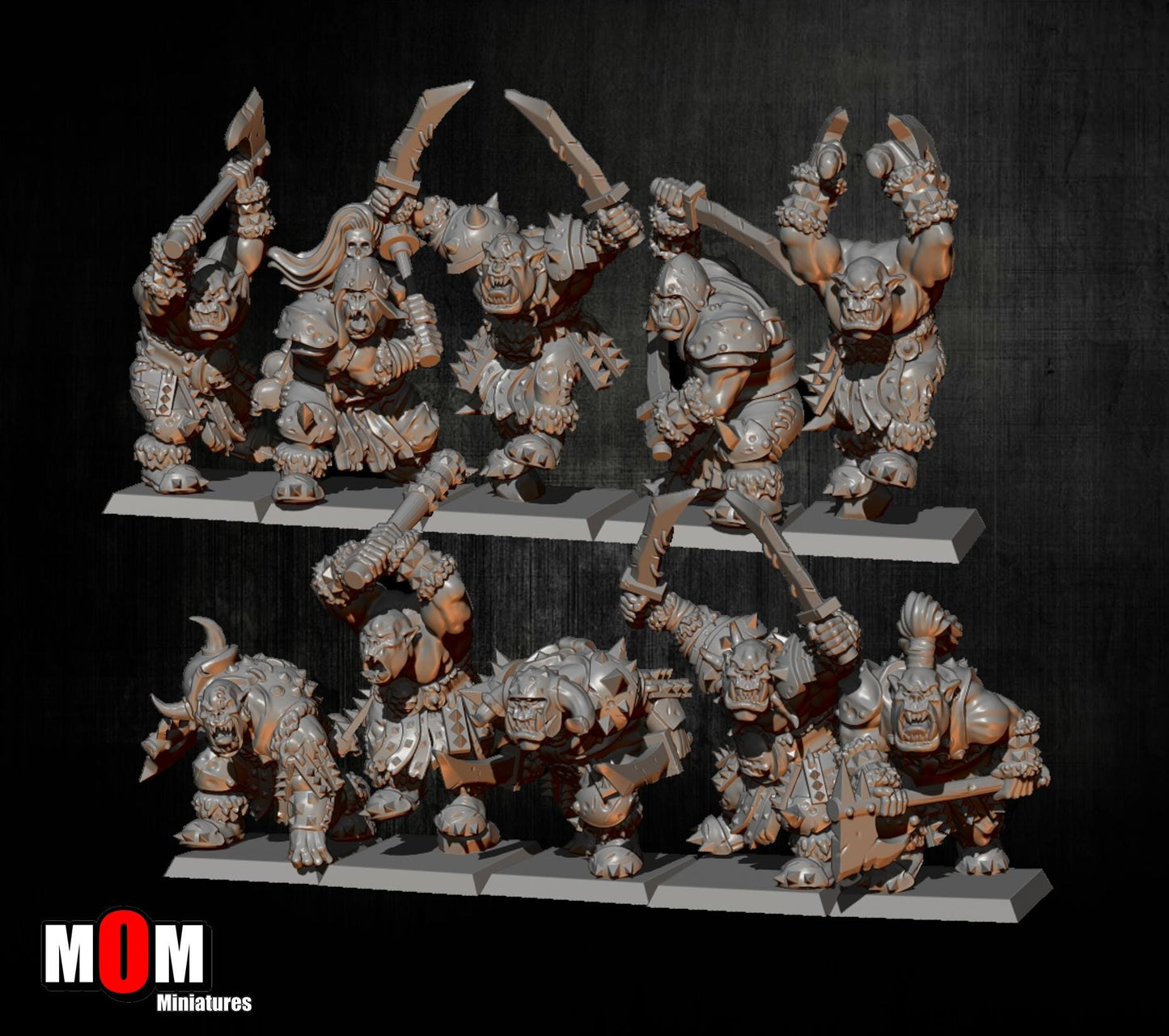 Orc Warriors, Fantasy Skirmish Miniatures by MoM Miniatures, perfect for Fantasy Wargames and RPGs