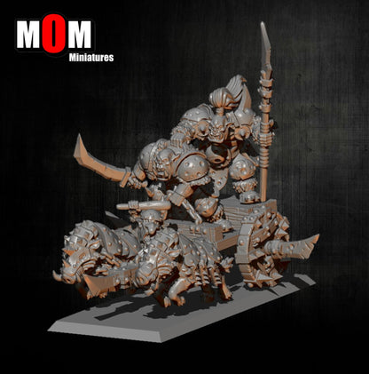 Orc Boar Chariot Fantasy Skirmish Miniatures by MoM Miniatures, perfect for Fantasy Wargames and RPGs