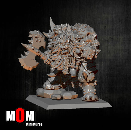 Orc Warlord, Fantasy Skirmish Miniatures by MoM Miniatures, perfect for Fantasy Wargames and RPGs