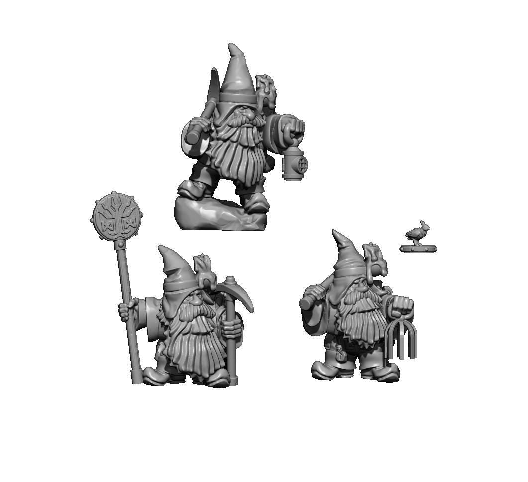 Dwarf Miners, Fantasy Skirmish Miniatures by MoM Miniatures, perfect for Fantasy Wargames and RPGs