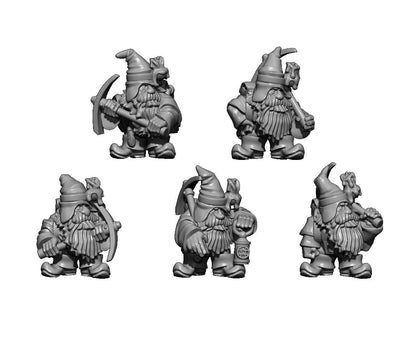 Dwarf Miners, Fantasy Skirmish Miniatures by MoM Miniatures, perfect for Fantasy Wargames and RPGs