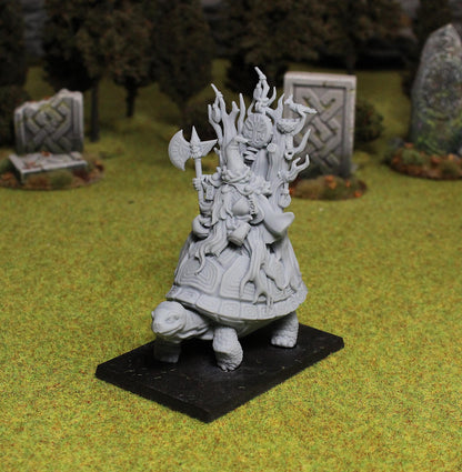 Dwarf King of the Forest on Turtle, Fantasy Skirmish Miniatures by MoM Miniatures, perfect for Fantasy Wargames and RPGs