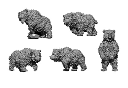 Bears, Fantasy Skirmish Miniatures by MoM Miniatures, perfect for Fantasy Wargames and RPGs