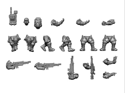 Vulcan Shock Troops, Sci-FI Skirmish Miniatures by MoM Miniatures, perfect for Sci-FI Wargames and RPGs