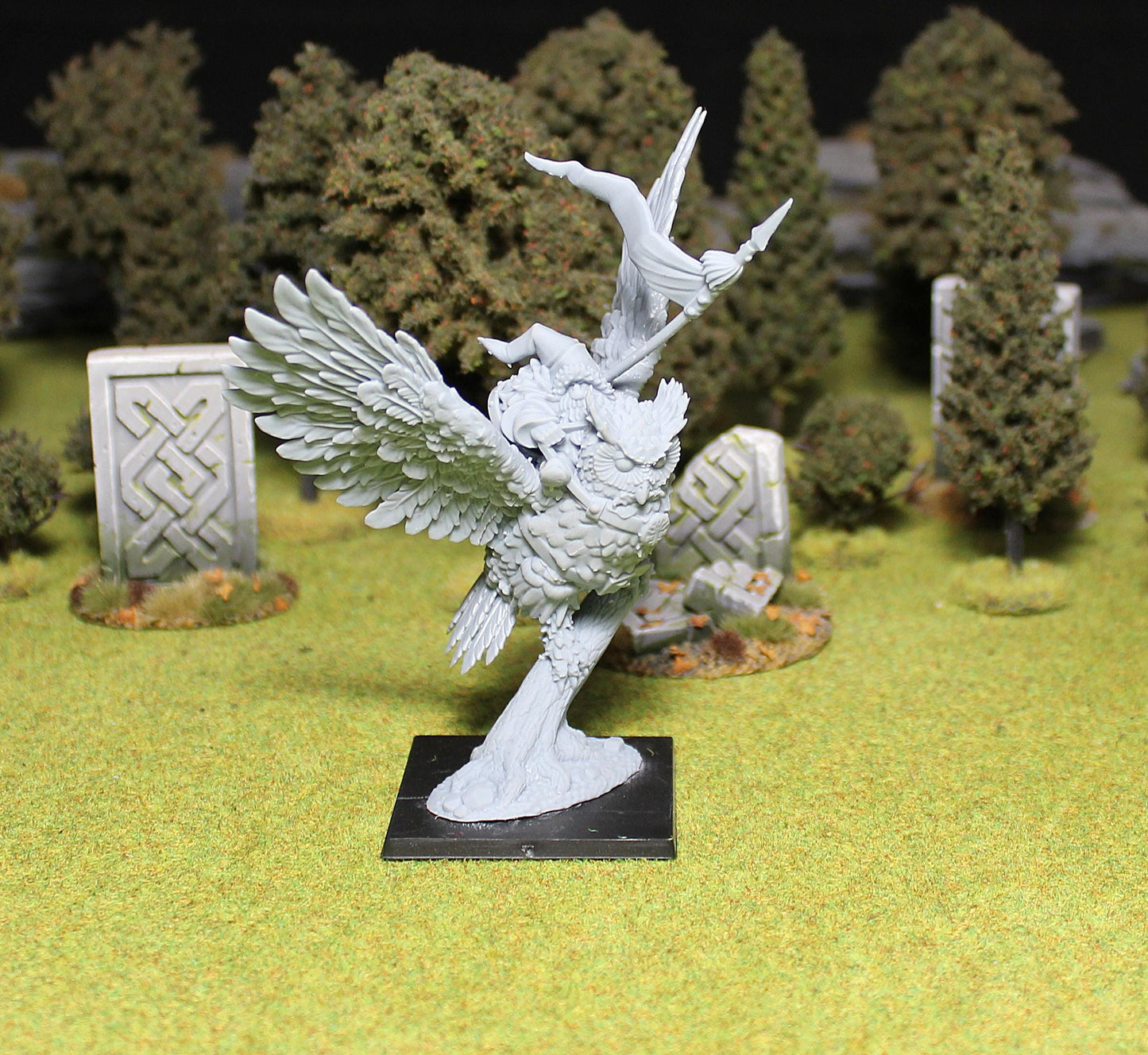 Dwarf Lord on Owl, Fantasy Skirmish Miniatures by MoM Miniatures, perfect for Fantasy Wargames and RPGs