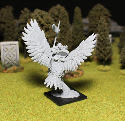 Dwarf Lord on Owl, Fantasy Skirmish Miniatures by MoM Miniatures, perfect for Fantasy Wargames and RPGs