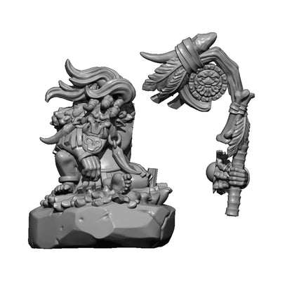 Wild Orc Shaman, Fantasy Skirmish Miniatures by MoM Miniatures, perfect for Fantasy Wargames and RPGs