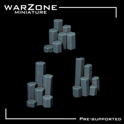 Rock / Basalt rocks basing bits, Grimdark Conversion Parts and Basing Materials Sculpted by WarZone Miniature
