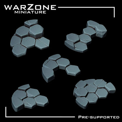 Rock / Basalt rocks basing bits, Grimdark Conversion Parts and Basing Materials Sculpted by WarZone Miniature
