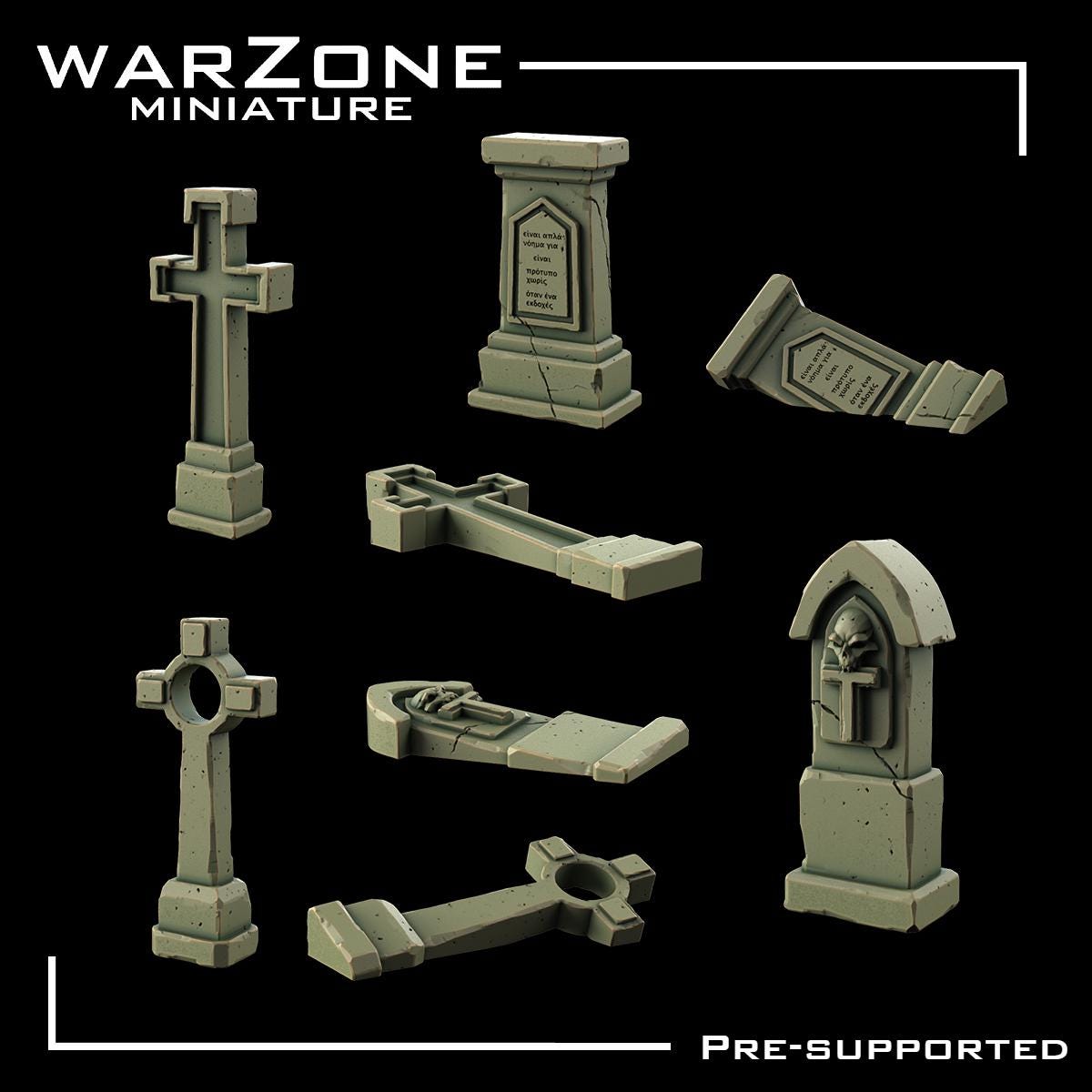 Cemetery / cemetery Graveyard Basing Bits, Grimdark Conversion Parts and Basing Materials Sculpted by WarZone Miniature