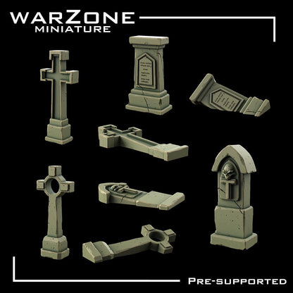 Cemetery / cemetery Graveyard Basing Bits, Grimdark Conversion Parts and Basing Materials Sculpted by WarZone Miniature
