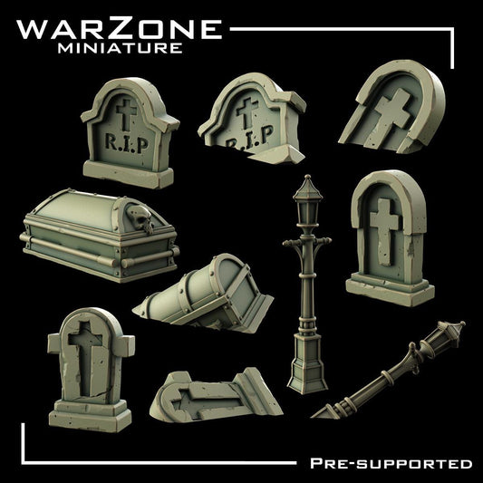 Cemetery / cemetery Graveyard Basing Bits, Grimdark Conversion Parts and Basing Materials Sculpted by WarZone Miniature
