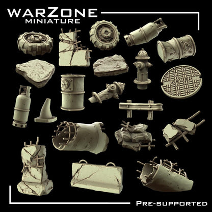 City / City Urban Basing Bits, Grimdark Conversion Parts and Basing Materials Sculpted by WarZone Miniature