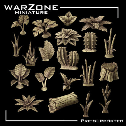 Plant / Plants Nature Basing Bits, Grimdark Conversion Parts and Basing Materials Sculpted by WarZone Miniature