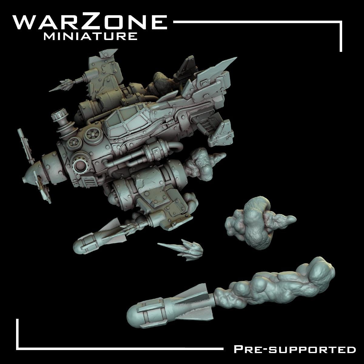 Orc Rustfang Flyer, Grimdark Orkish Menace Sculpted by WarZone Miniature, Scaled for Sci-Fi Miniature Wargames