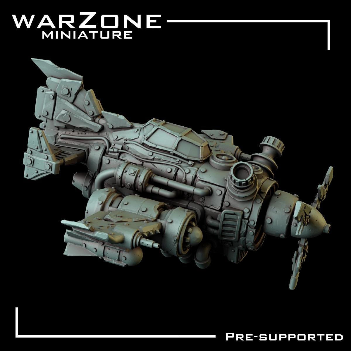 Orc Rustfang Flyer, Grimdark Orkish Menace Sculpted by WarZone Miniature, Scaled for Sci-Fi Miniature Wargames