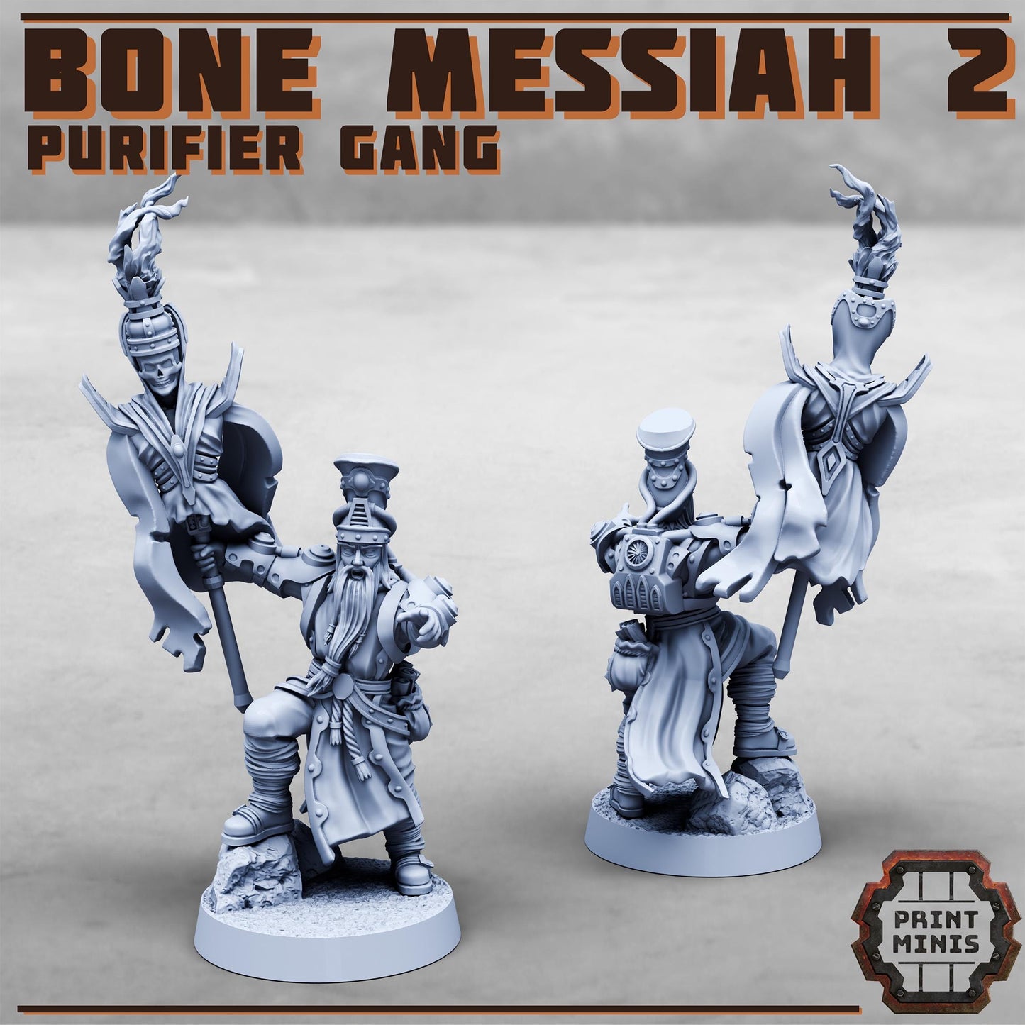 Bone Messiah 2 - Purifier Gang -  Sci-Fi Grimdark City Skirmish Warfare Purifier Mercenaries by Print Minis