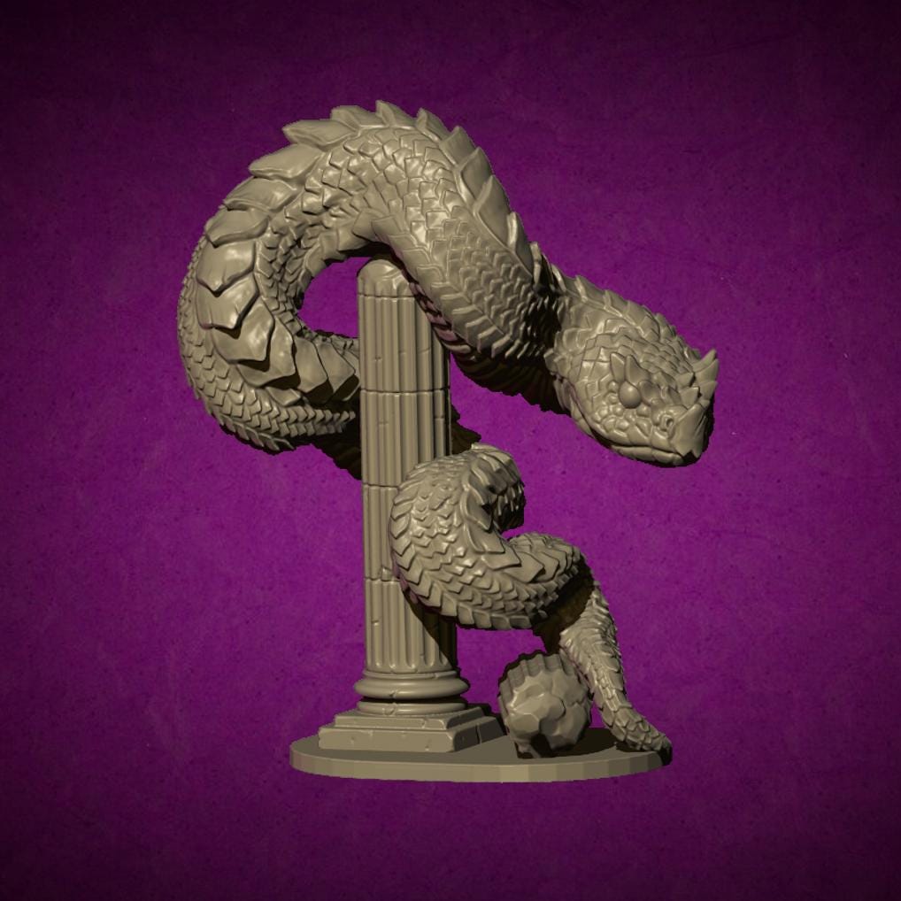 Snake, Fantasy Skirmish Miniatures by MoM Miniatures, perfect for Fantasy Wargames and RPGs