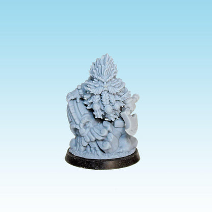 Grumpy Dwarf on Statue, Fantasy Skirmish Miniatures by MoM Miniatures, perfect for Fantasy Wargames and RPGs