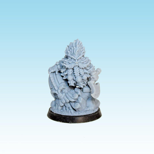 Grumpy Dwarf on Statue, Fantasy Skirmish Miniatures by MoM Miniatures, perfect for Fantasy Wargames and RPGs