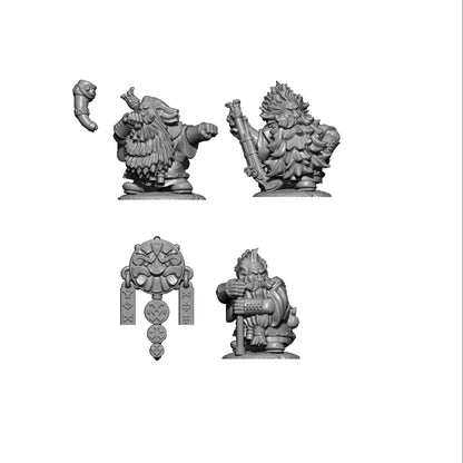 Dwarves with Arquebuses, Fantasy Skirmish Miniatures by MoM Miniatures, perfect for Fantasy Wargames and RPGs