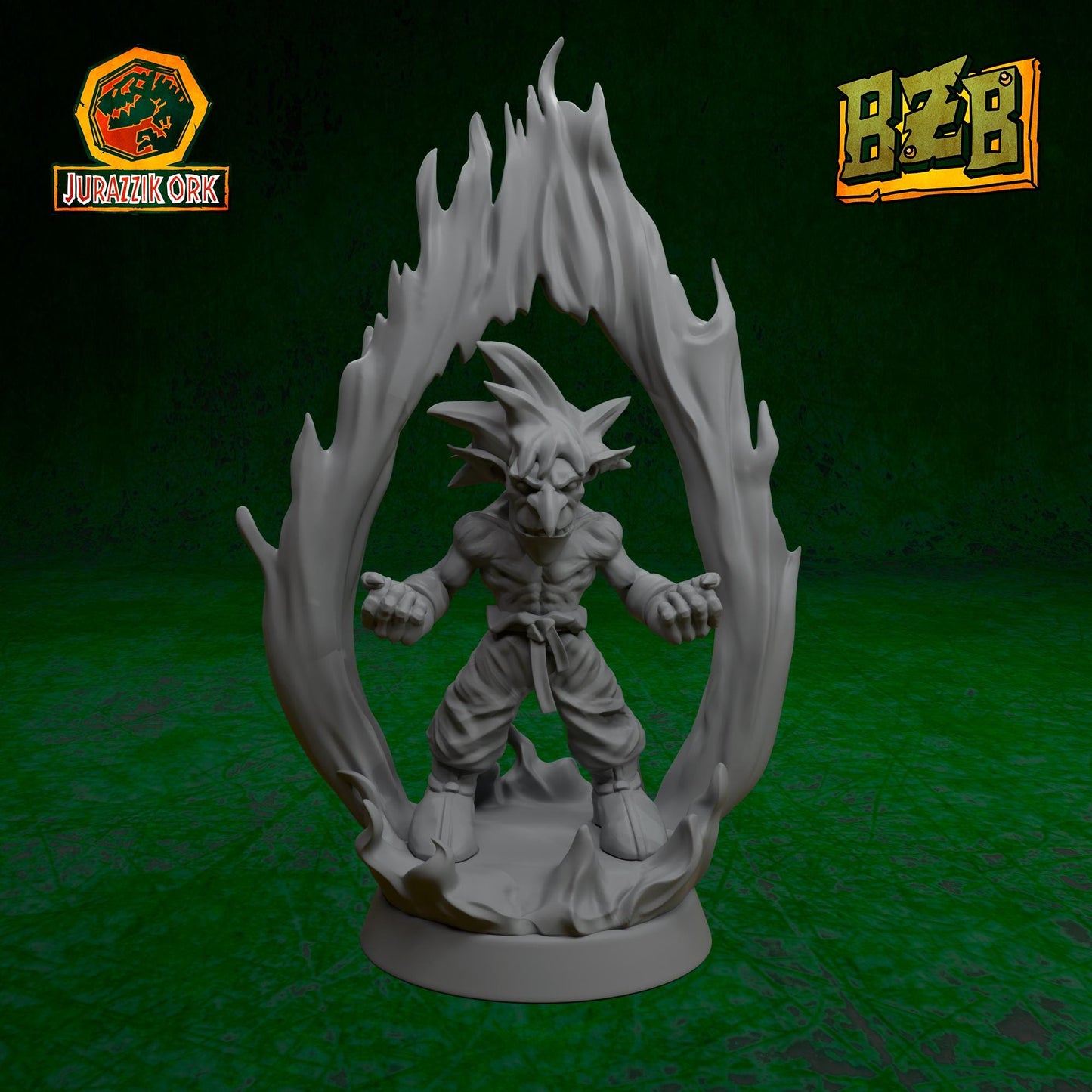 Gorku the Goblin, Jurazzik Ork, Movie-inspired Orkish Menace Sculpted by Big Zkreen Boyz, Grimdark Compatible, Scaled for Sci-Fi Wargames