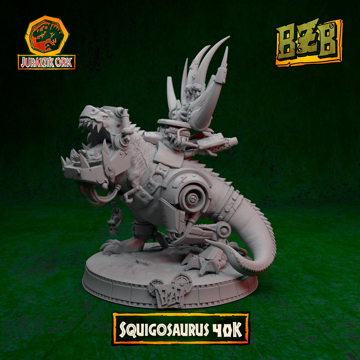 Squigosaurus 40K, Jurazzik Ork, Movie-inspired Orkish Menace Sculpted by Big Zkreen Boyz, Grimdark Compatible, Scaled for Sci-Fi Wargames