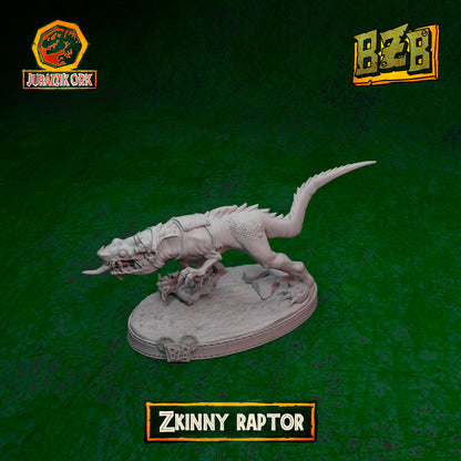 Zkinny Squigoraptor, Jurazzik Ork, Movie-inspired Orkish Menace Sculpted by Big Zkreen Boyz, Grimdark Compatible, Scaled for Sci-Fi Wargames