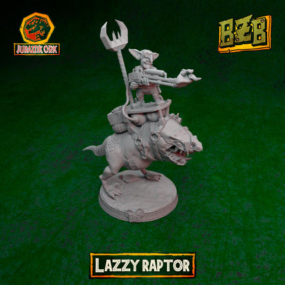 Lazzy Squigoraptor, Jurazzik Ork, Movie-inspired Orkish Menace Sculpted by Big Zkreen Boyz, Grimdark Compatible, Scaled for Sci-Fi Wargames