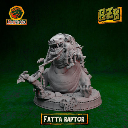Fatta Squigoraptor, Jurazzik Ork, Movie-inspired Orkish Menace Sculpted by Big Zkreen Boyz, Grimdark Compatible, Scaled for Sci-Fi Wargames