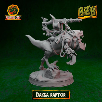 Dakka Squigoraptor, Jurazzik Ork, Movie-inspired Orkish Menace Sculpted by Big Zkreen Boyz, Grimdark Compatible, Scaled for Sci-Fi Wargames