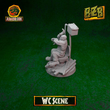 WC - Scene, Jurazzik Ork, Movie-inspired Orkish Menace Sculpted by Big Zkreen Boyz, Grimdark Compatible, Scaled for Sci-Fi Wargames