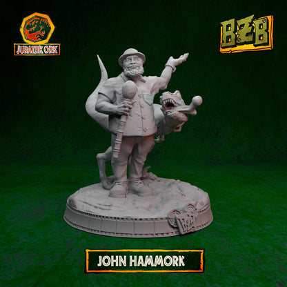 John Hammork, Jurazzik Ork, Movie-inspired Orkish Menace Sculpted by Big Zkreen Boyz, Grimdark Compatible, Scaled for Sci-Fi Wargames