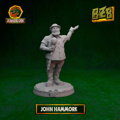 John Hammork, Jurazzik Ork, Movie-inspired Orkish Menace Sculpted by Big Zkreen Boyz, Grimdark Compatible, Scaled for Sci-Fi Wargames