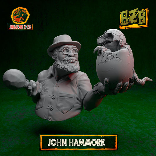 Hammork and da Dino - Bust, Jurazzik Ork, Movie-inspired Orkish Menace Sculpted by Big Zkreen Boyz, Grimdark Compatible, for Sci-Fi Wargames