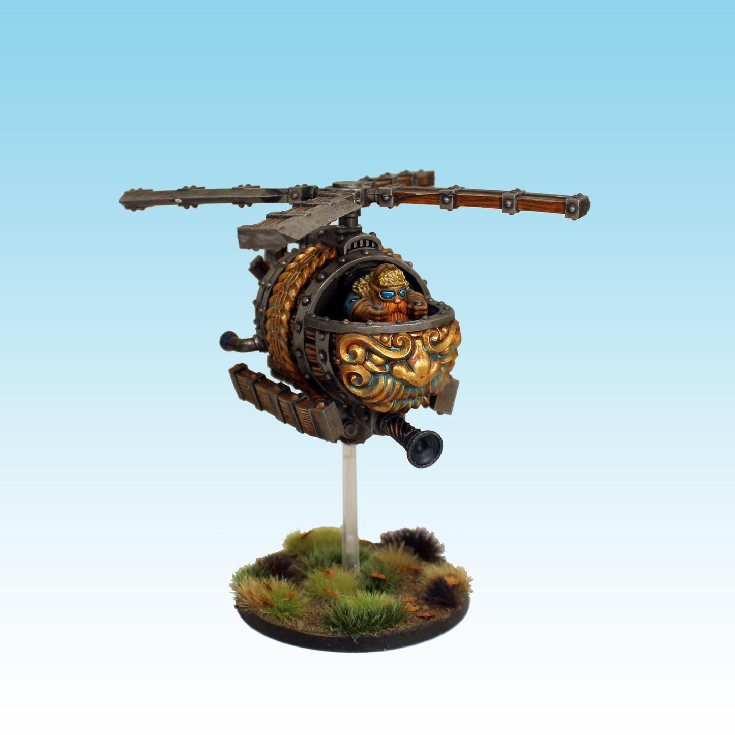 Dwarf Barrelflyer, Fantasy Skirmish Miniatures by MoM Miniatures, perfect for Fantasy Wargames and RPGs