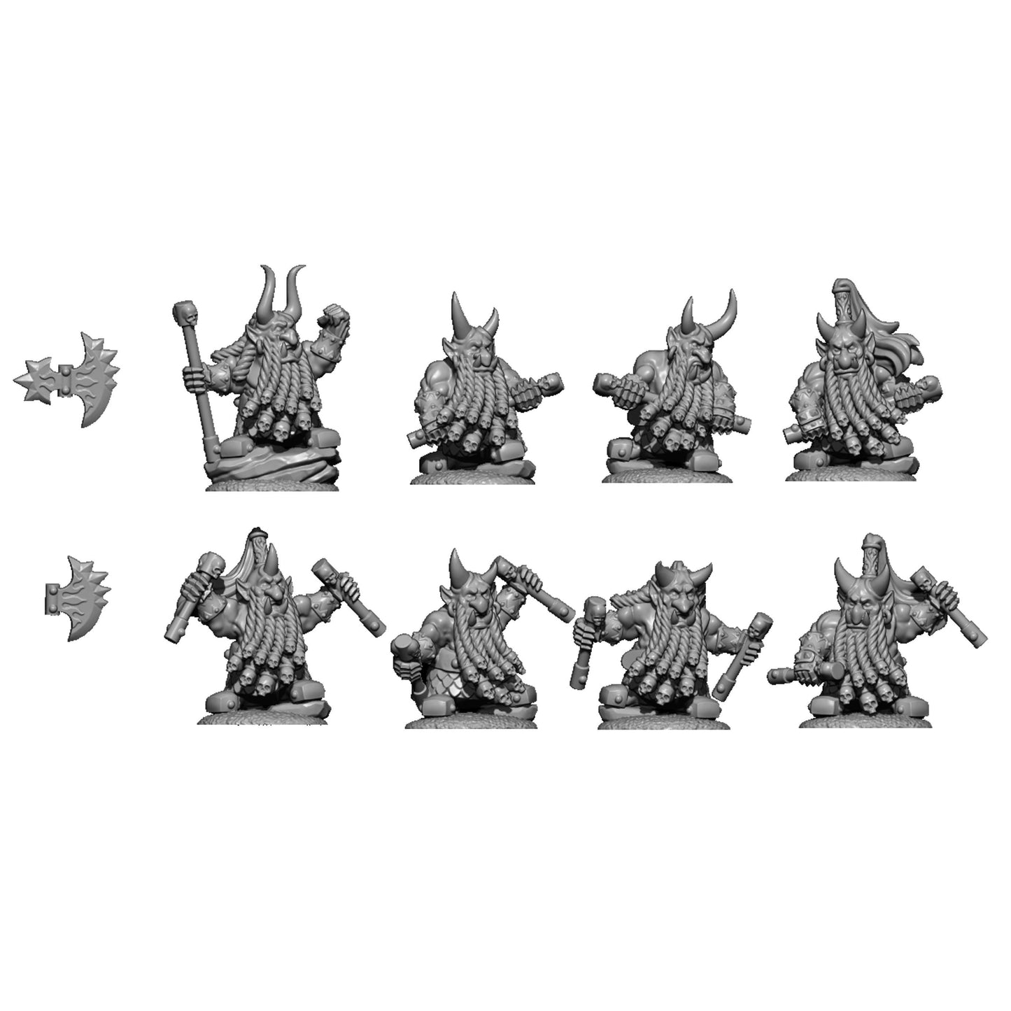 Infernal Dwarfs Fire disciples, Fantasy Skirmish Miniatures by MoM Miniatures, perfect for Fantasy Wargames and RPGs