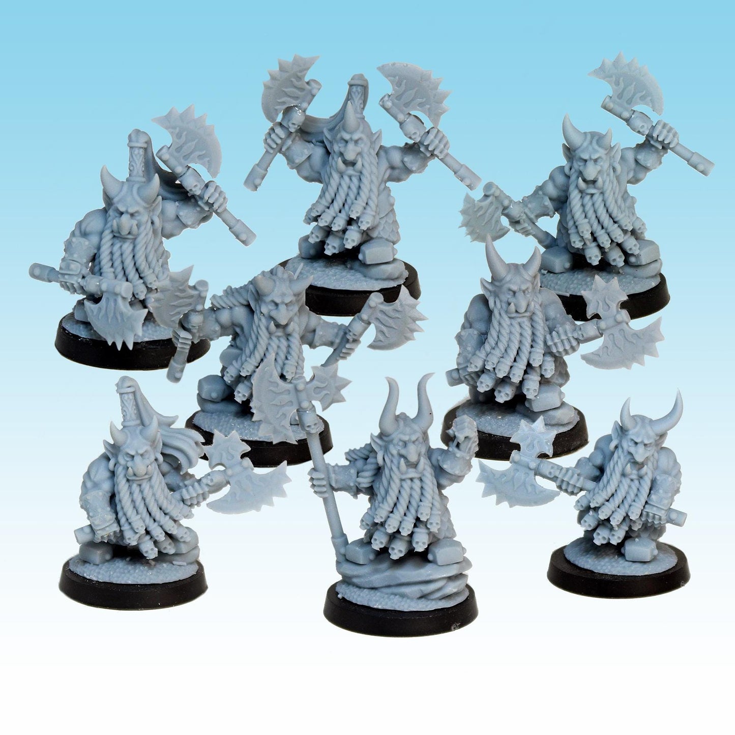 Infernal Dwarfs Fire disciples, Fantasy Skirmish Miniatures by MoM Miniatures, perfect for Fantasy Wargames and RPGs