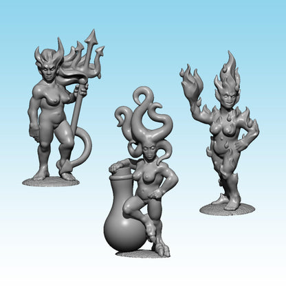 Female Familiars, Fantasy Skirmish Miniatures by MoM Miniatures, perfect for Fantasy Wargames and RPGs
