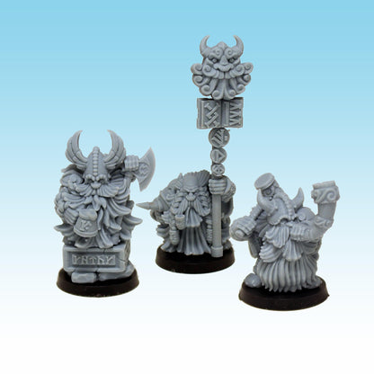 Dwarven White Beards, Fantasy Skirmish Miniatures by MoM Miniatures, perfect for Fantasy Wargames and RPGs