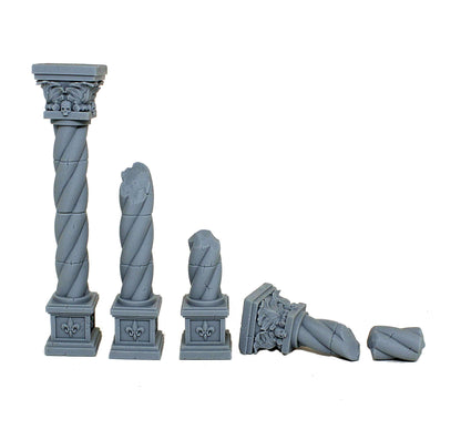 Ruined Imperial Columns Set, Fantasy Skirmish Miniatures by MoM Miniatures, perfect for Fantasy Wargames and RPGs