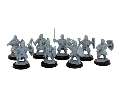 Crusader Footknights, Fantasy Skirmish Miniatures by MoM Miniatures, perfect for Fantasy Wargames and RPGs