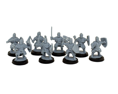Crusader Footknights, Fantasy Skirmish Miniatures by MoM Miniatures, perfect for Fantasy Wargames and RPGs