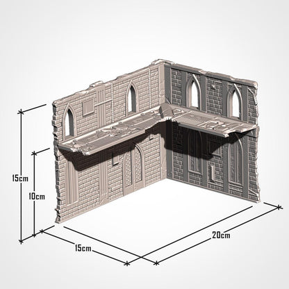 Modular CATHEDRAL RUINS UKTC Compatible set Txarli Factory Ruined Building Terrain Cityscape Set, Perfect for Tabletop Wargames