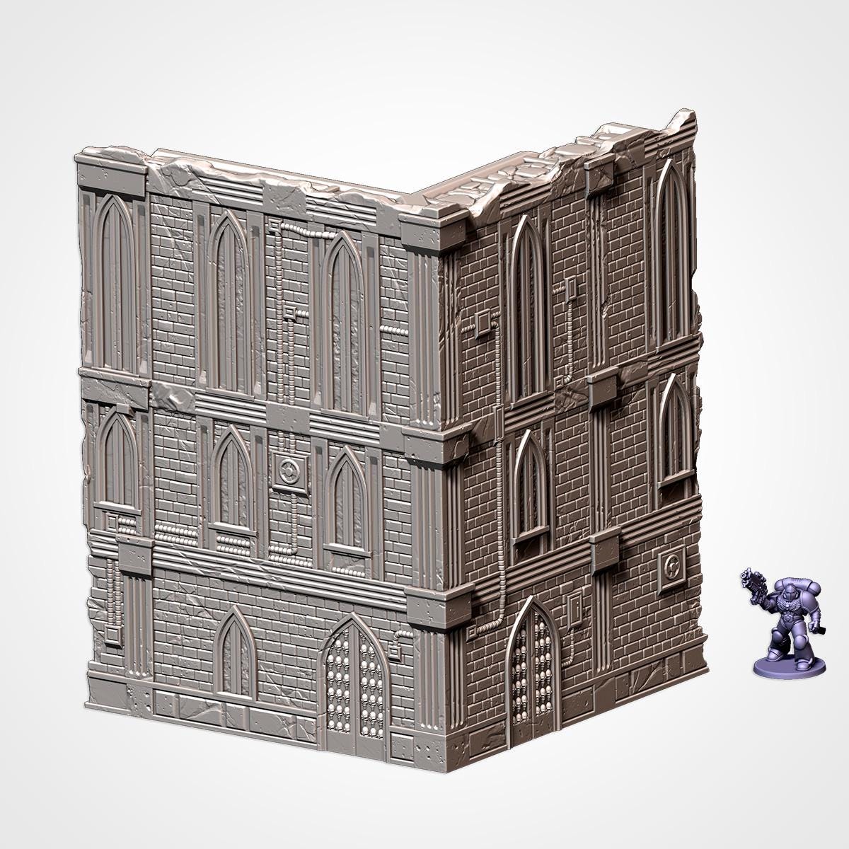 Modular CATHEDRAL RUINS UKTC Compatible set Txarli Factory Ruined Building Terrain Cityscape Set, Perfect for Tabletop Wargames