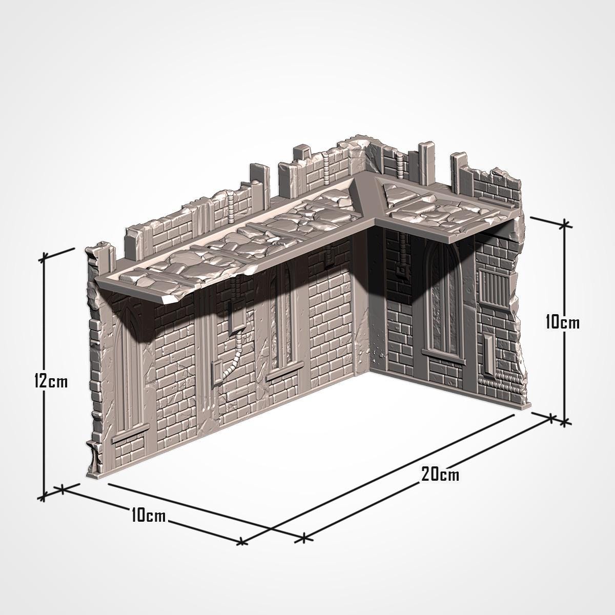 Modular CATHEDRAL RUINS UKTC Compatible set Txarli Factory Ruined Building Terrain Cityscape Set, Perfect for Tabletop Wargames