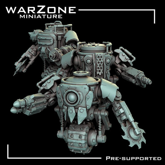 Orkaz vehicle / Ork Rustroller, Grimdark Orkish Menace Sculpted by WarZone Miniature, Scaled for Sci-Fi Miniature Wargames