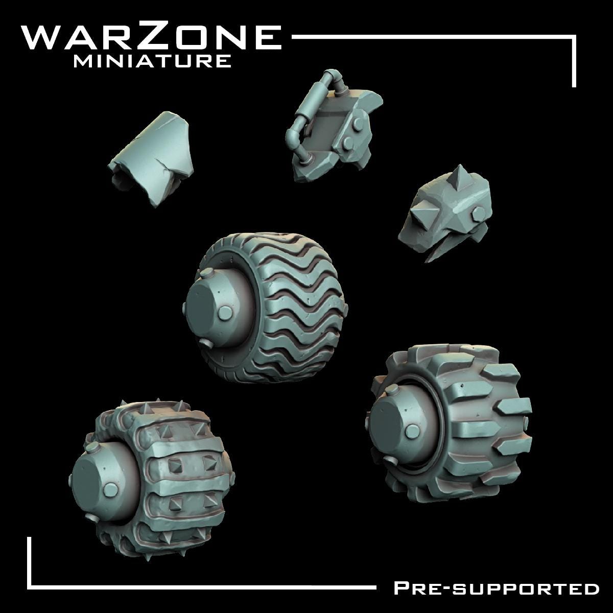 Orkaz vehicle / Ork Rustroller, Grimdark Orkish Menace Sculpted by WarZone Miniature, Scaled for Sci-Fi Miniature Wargames